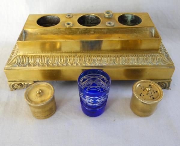Empire ormolu inkwell, early 19th century
