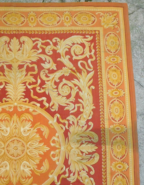 Empire style Aubusson carpet, 19th century - Napoleon III production - 350cm x 260cm
