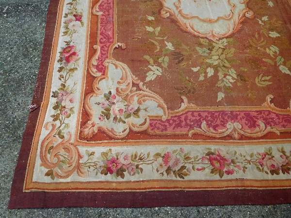 Large Louis XV style Aubusson carpet, 19th century - Napoleon III production - 447 X 302cm