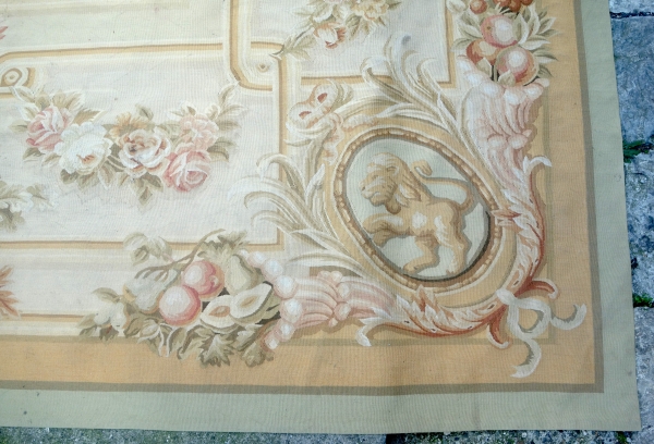Large Empire style Aubusson carpet - 240cm x 305cm