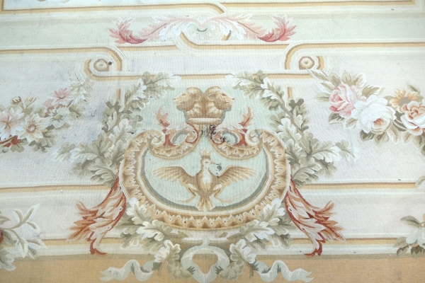 Large Empire style Aubusson carpet - 240cm x 305cm