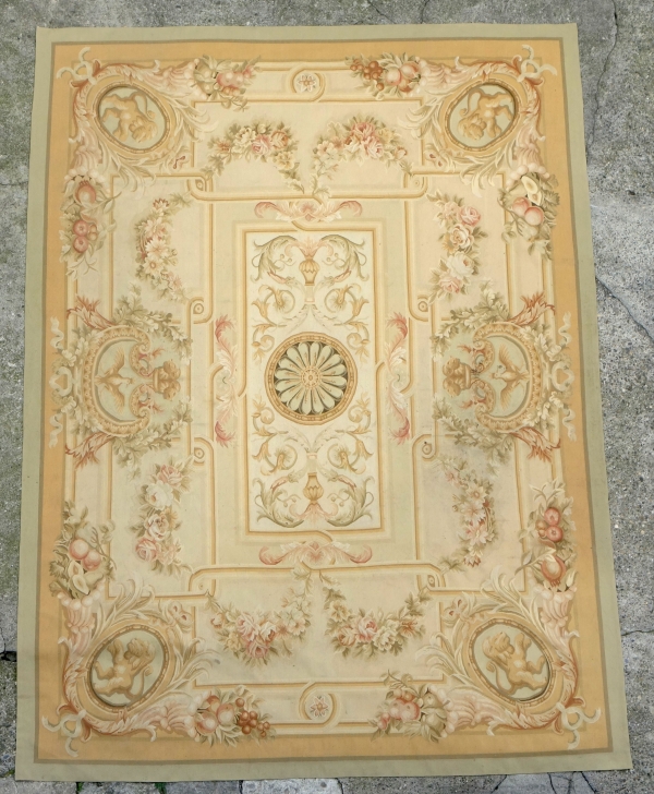 Large Empire style Aubusson carpet - 240cm x 305cm