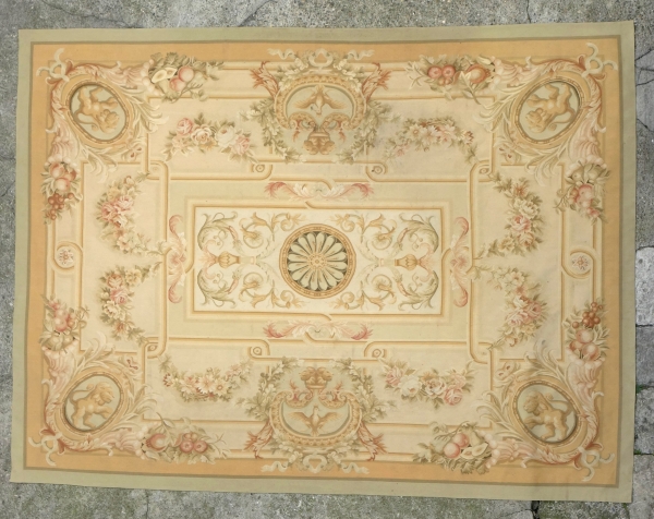 Large Empire style Aubusson carpet - 240cm x 305cm
