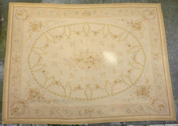 Large Aubusson Louis XVI style carpet, Napoleon III period - 512cm x 396cm