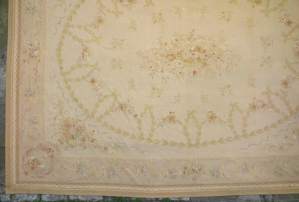 Large Aubusson Louis XVI style carpet, Napoleon III period - 512cm x 396cm