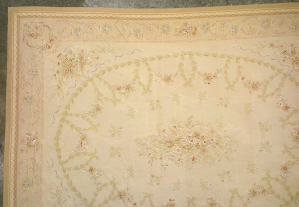 Large Aubusson Louis XVI style carpet, Napoleon III period - 512cm x 396cm