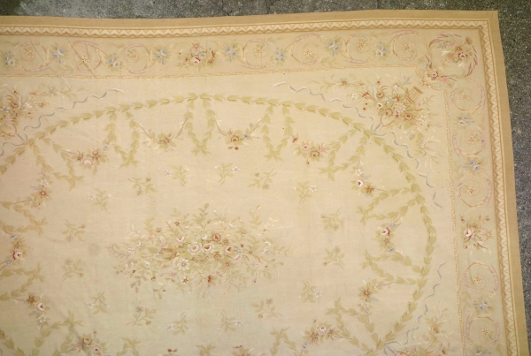 Large Aubusson Louis XVI style carpet, Napoleon III period - 512cm x 396cm