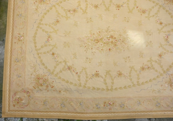 Large Aubusson Louis XVI style carpet, Napoleon III period - 512cm x 396cm