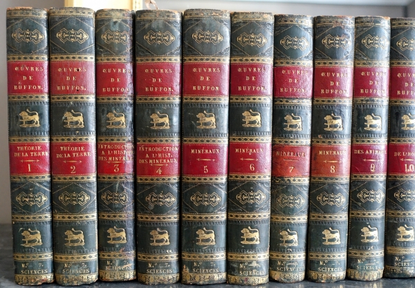 Buffon's Natural History, 26 volumes and colorized plates - fine leather binding - 1829