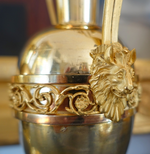 Claude Galle : paire de vases cassolettes d'époque Directoire en bronze doré au mercure