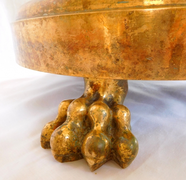 Grand pique-cierge pascal ou torchère en bronze doré, époque Restauration - 127cm