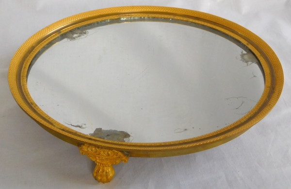 Empire ormolu centerpiece or tray, mercury mirror, 19th century