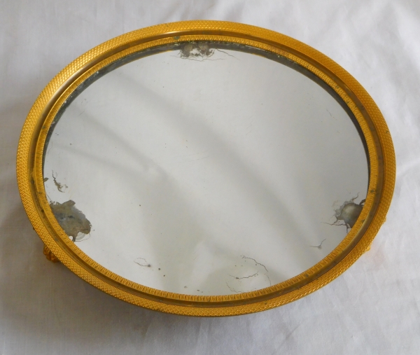 Empire ormolu centerpiece or tray, mercury mirror, 19th century