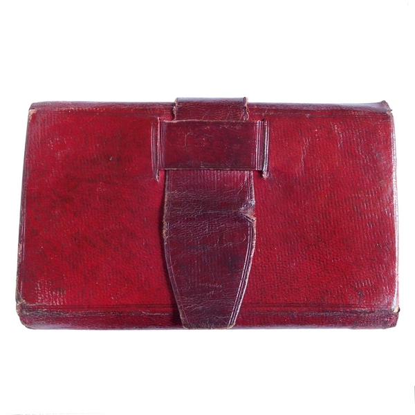Red leather wallet, Empire period, early 19th century