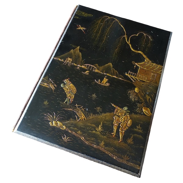 Grand sous-main de bureau, écritoire en laque du Japon - vers 1900