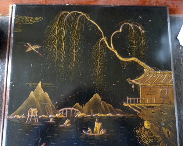 Grand sous-main de bureau, écritoire en laque du Japon - vers 1900