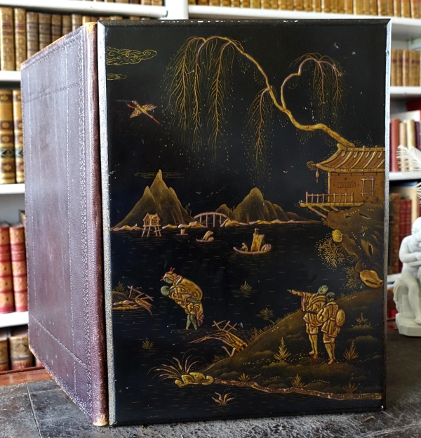 Grand sous-main de bureau, écritoire en laque du Japon - vers 1900