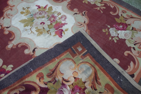 Louis XV style Aubusson carpet, 19th century - Napoleon III production - 301cm x 210cm