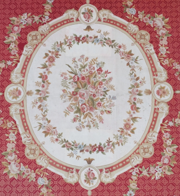 Grand tapis d'Aubusson de style Louis XVI - époque Napoléon III 415cm x 292cm
