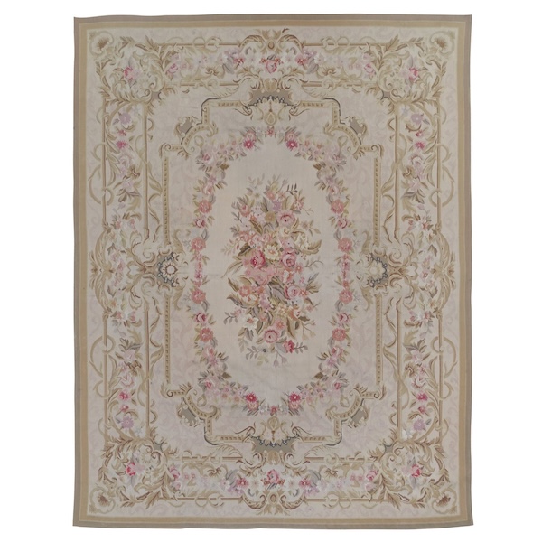 Grand tapis d'Aubusson de style Louis XVI, époque Napoléon III - 364cm x 265cm