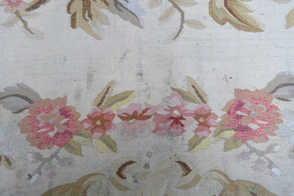 Large Louis XVI style Aubusson carpet, Napoleon III period - 364cm x 265cm