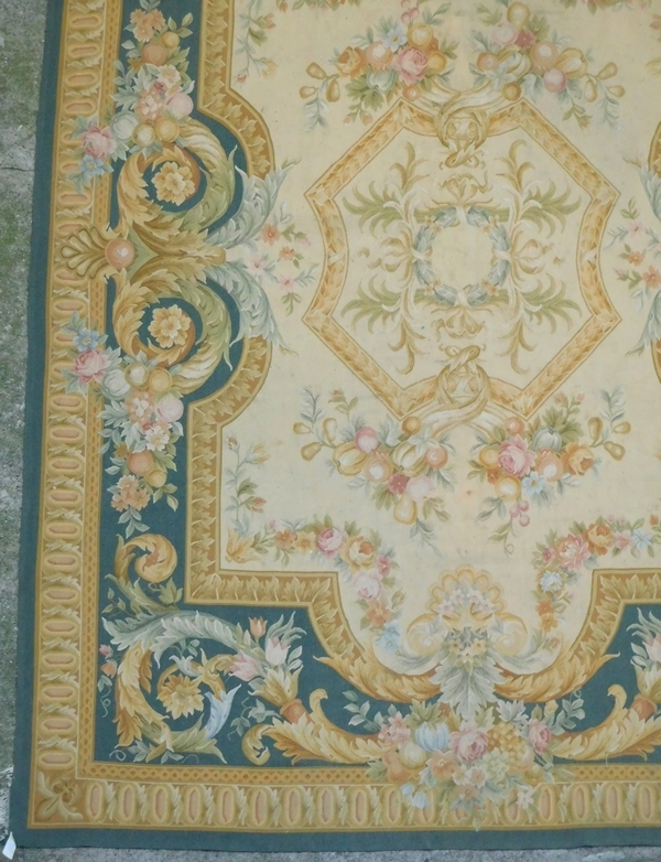 Louis XVI style Aubusson carpet, 19th century - Napoleon III production - 366cm X 271cm