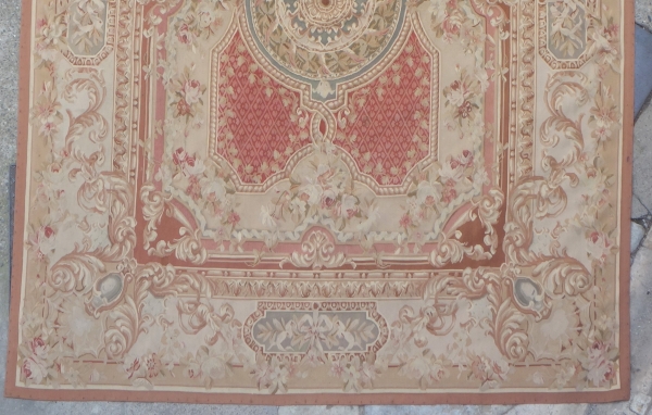 Louis XVI style Aubusson carpet, 19th century - Napoleon III production - 310cm x 237cm