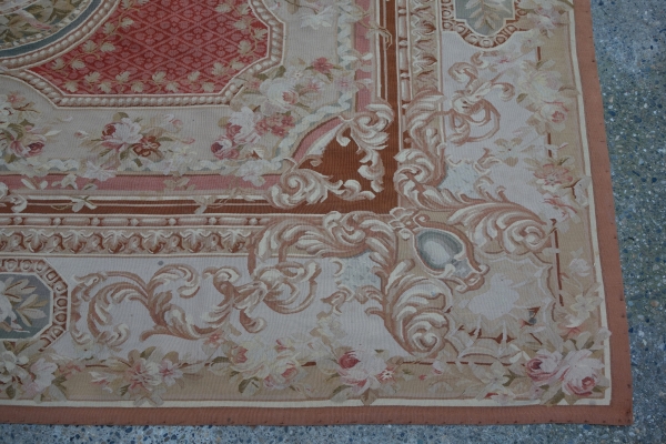 Louis XVI style Aubusson carpet, 19th century - Napoleon III production - 310cm x 237cm