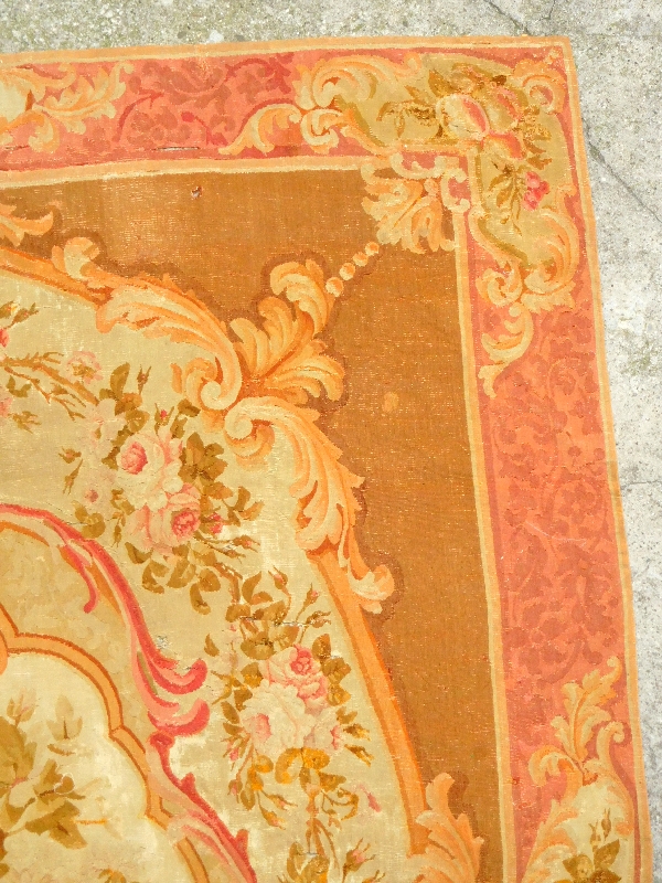 Grand tapis d'Aubusson de style Louis XV, époque XIXe Napoléon III - 340cm x 250cm