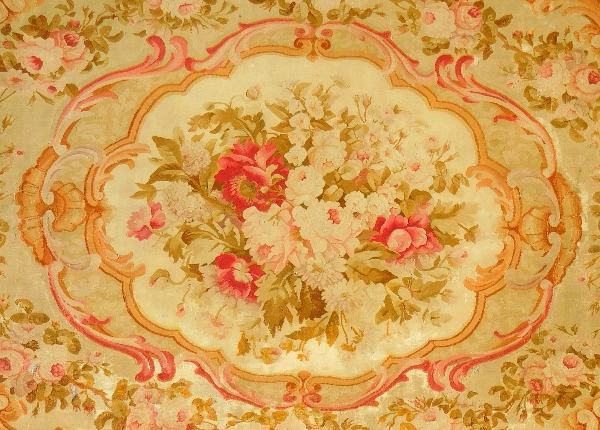Grand tapis d'Aubusson de style Louis XV, époque XIXe Napoléon III - 340cm x 250cm
