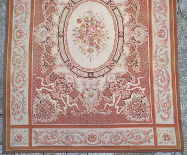 Grand tapis d'Aubusson de style Empire Restauration - 410cm x 300cm