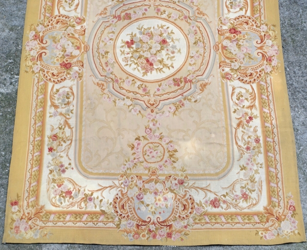 Large Louis XVI style Aubusson carpet, Napoleon III period - 240cm x 305cm