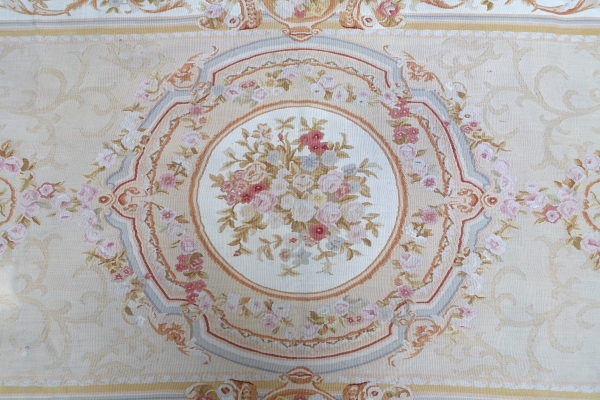 Large Louis XVI style Aubusson carpet, Napoleon III period - 240cm x 305cm