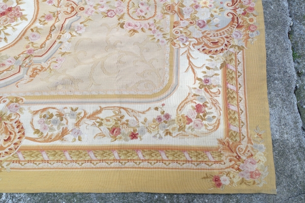 Large Louis XVI style Aubusson carpet, Napoleon III period - 240cm x 305cm