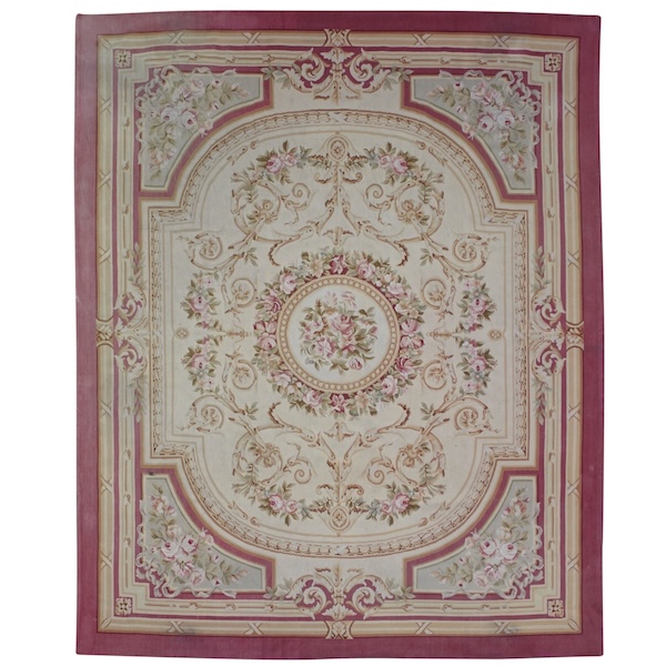 Grand tapis d'Aubusson de style Louis XVI Napoléon III - 308cm x 239cm