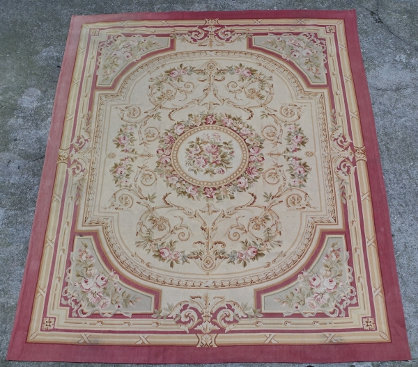 Grand tapis d'Aubusson de style Louis XVI Napoléon III - 308cm x 239cm