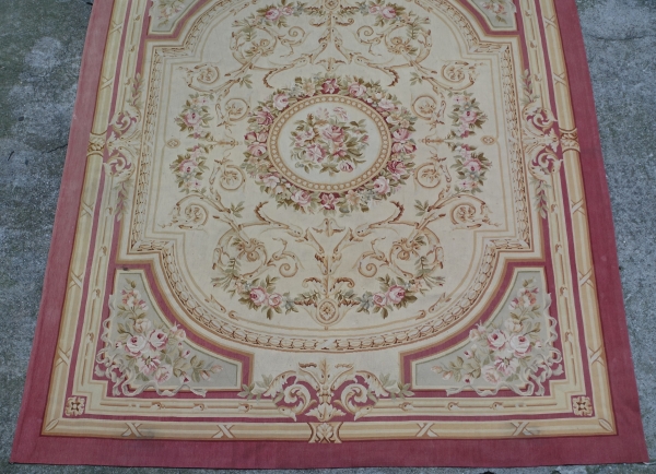 Grand tapis d'Aubusson de style Louis XVI Napoléon III - 308cm x 239cm