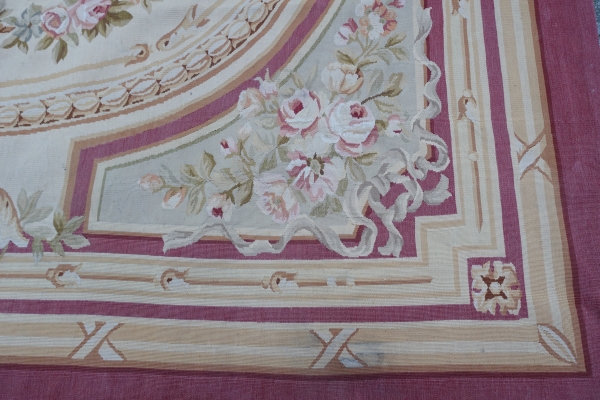 Grand tapis d'Aubusson de style Louis XVI Napoléon III - 308cm x 239cm