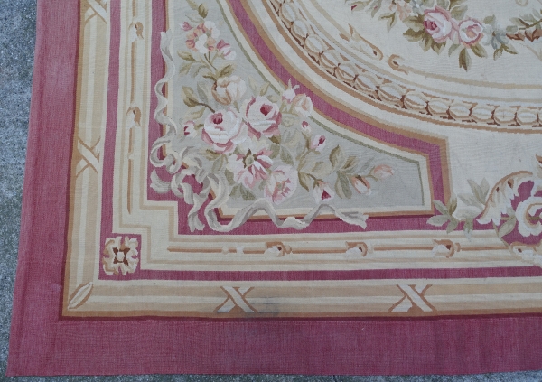 Grand tapis d'Aubusson de style Louis XVI Napoléon III - 308cm x 239cm