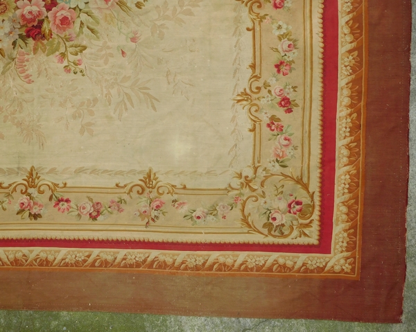 Grand tapis d'Aubusson de style Louis XVI, époque XIXe Napoléon III - 415cm x 344cm