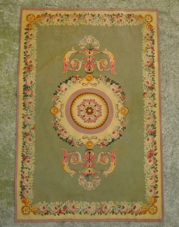Aubusson carpet, Empire style, Napoleon III production (19th century) - 220cm x 143cm