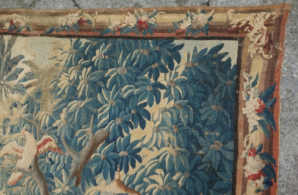 Grande tapisserie d'Aubusson d'époque Louis XV : la pagode chinoise d'après Pillement - 268cm x 340cm