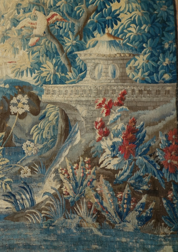 Large Louis XV Aubusson tapestry : the Chinese pagoda after Pillement 268cm x 340cm