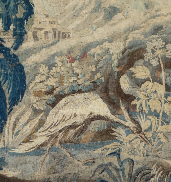 Grande tapisserie d'Aubusson d'époque Louis XV : la pagode chinoise d'après Pillement - 268cm x 340cm
