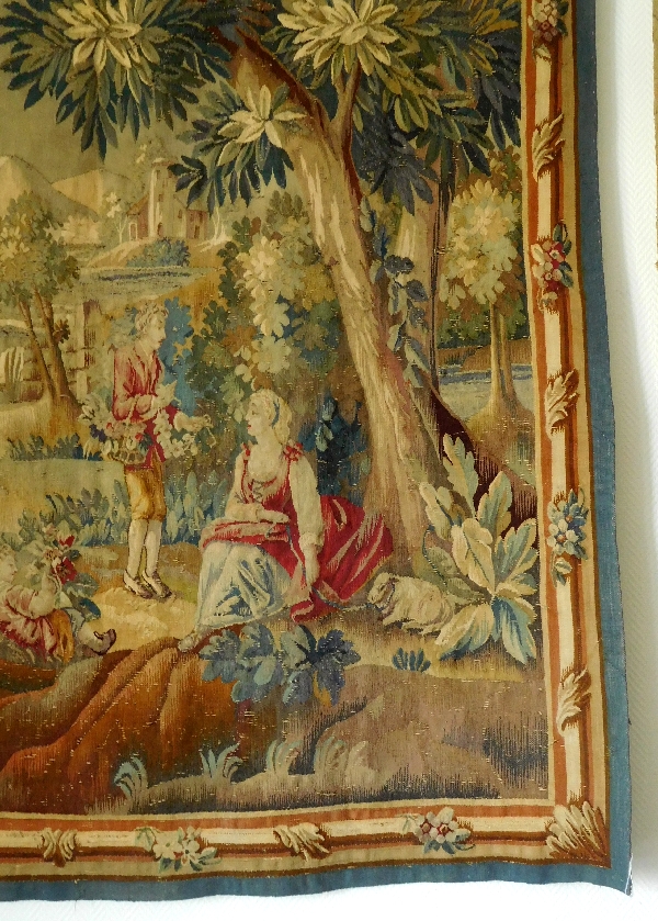 Aubusson tapestry, wool & silk, Louis XVI period - 18th century, 190cm x 208cm