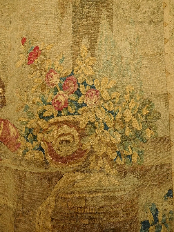 Aubusson tapestry, wool & silk, Louis XVI period, 18th century - 221cm X 228cm