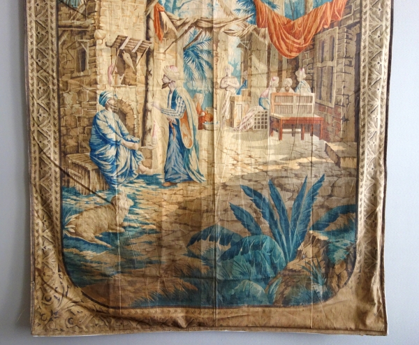 Grande toile imprimée à motif de Turqueries à usage de tapisserie - XIXe siècle