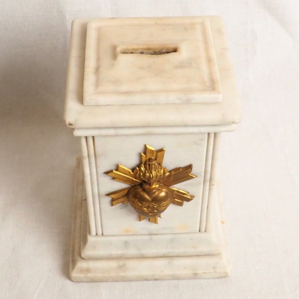 Marble and bronze collection box for a church, 19th century