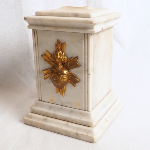 Marble and bronze collection box for a church, 19th century