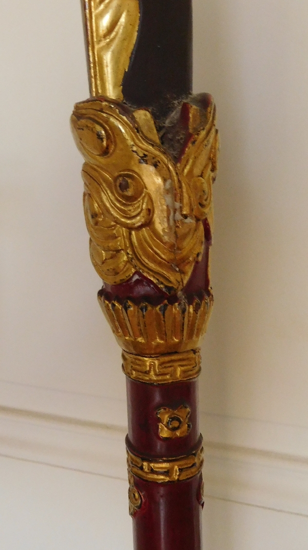 Indochinese weapons trophy - lacquered and gilt wood - cabinet of curiosities